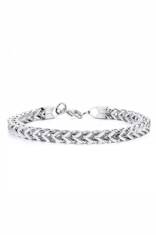 Men’s Bracelet Tarnish Free Silver Steel Bracelet