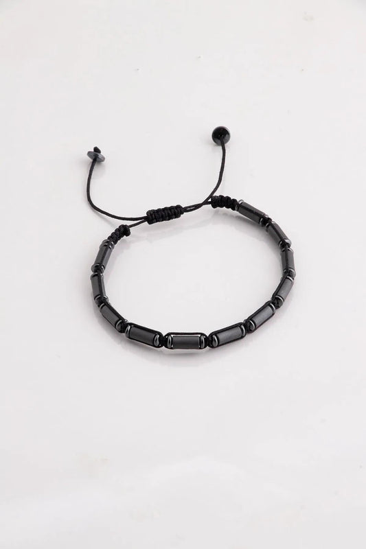 Natural Stone Macrame Drawstring Length Adjustable Bracelet Men's Bracelet
