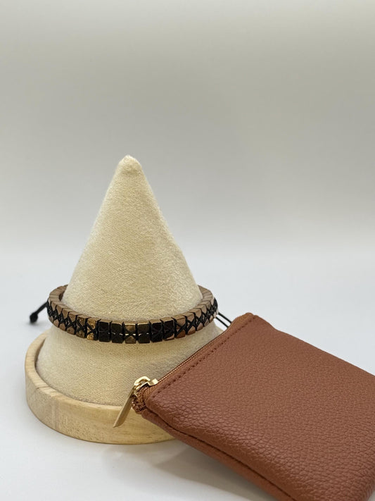 Handcrafted Bronze Natural Stone Bracelet