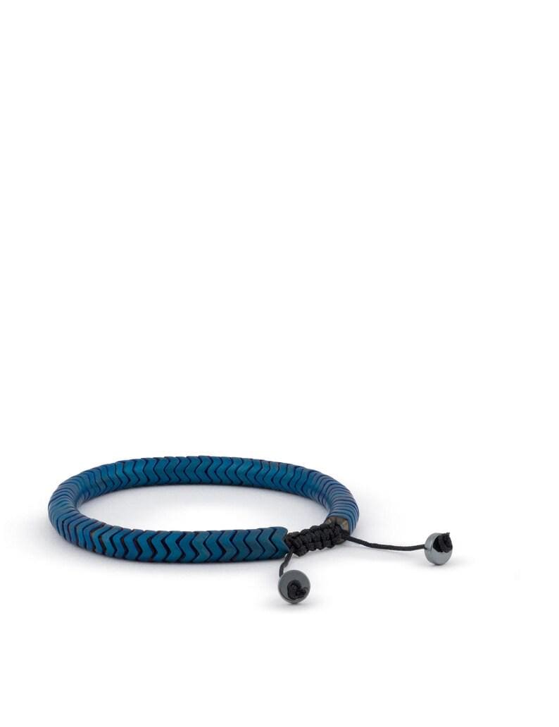 Handmade Matte Blue Hematite Bracelet - Adjustable Gemstone Jewelry