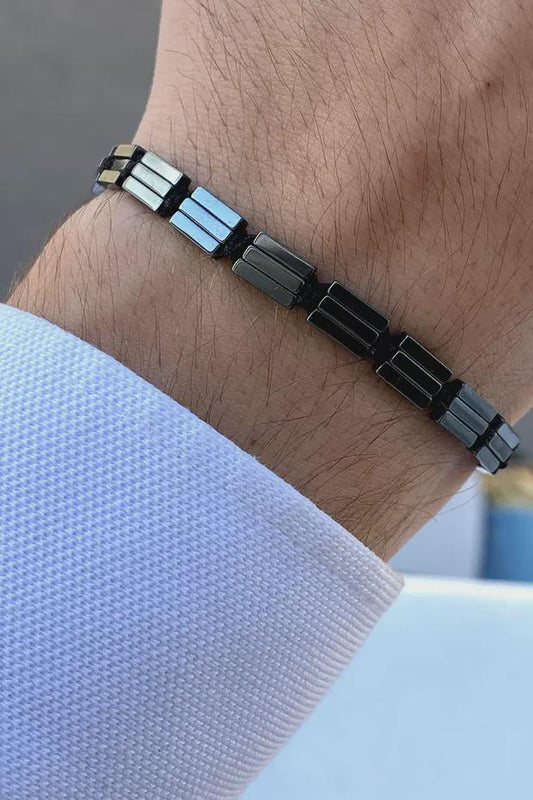 Hematite Natural Stone Bracelet Special Cut