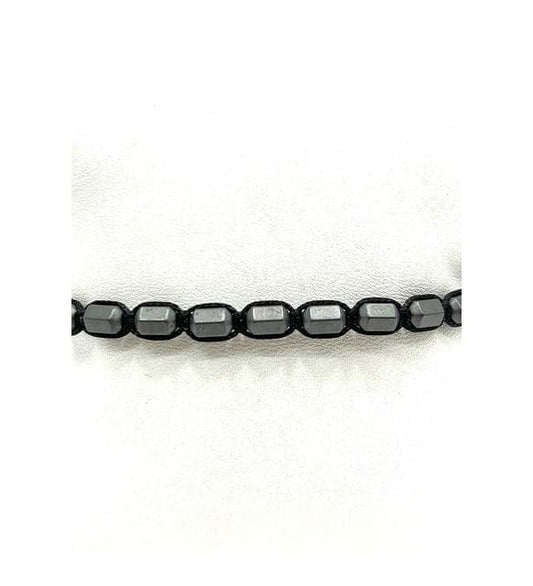 Men's Matte Hematite Bracelet: Adjustable Macrame Wristwear with Leather Pouch