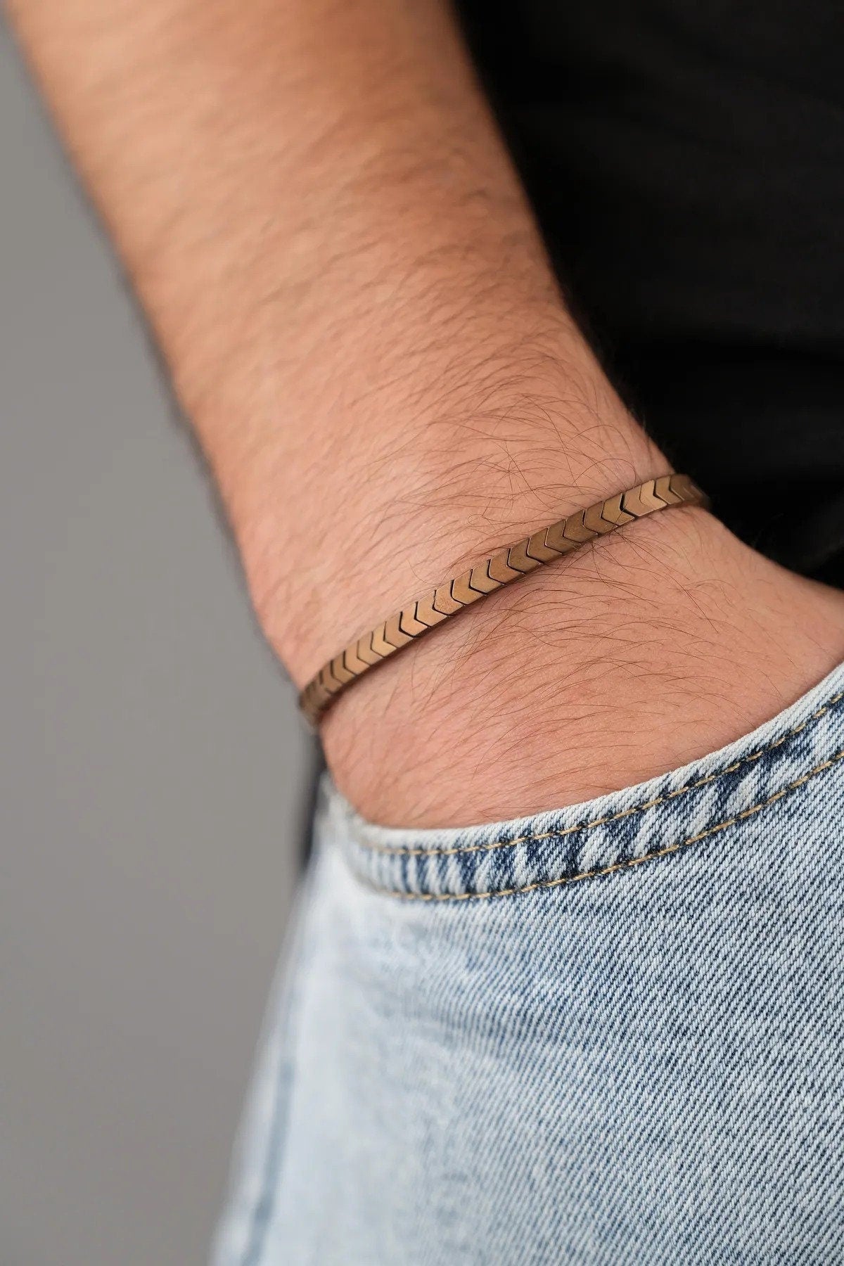 Handcrafted Bronze Natural Stone Bracelet