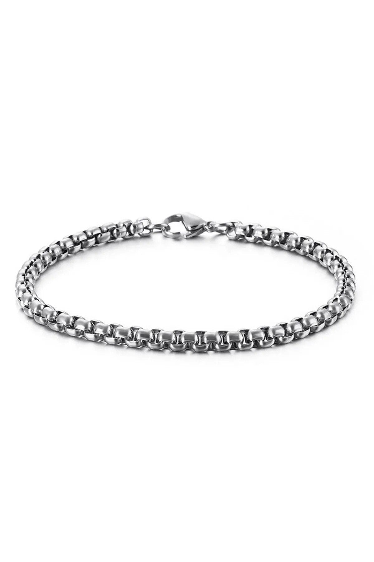 Unisex Knitted Albanian Chain Anti Tarnish Silver Steel Bracelet