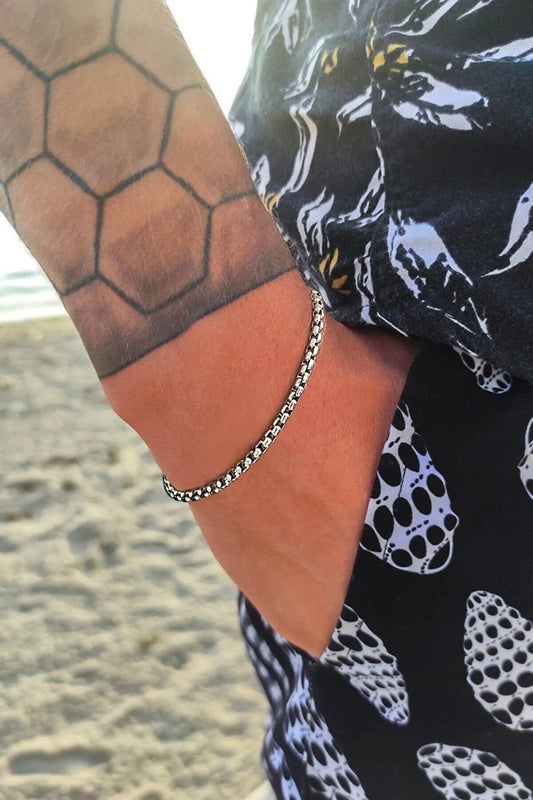 Unisex Knitted Albanian Chain Anti Tarnish Silver Steel Bracelet