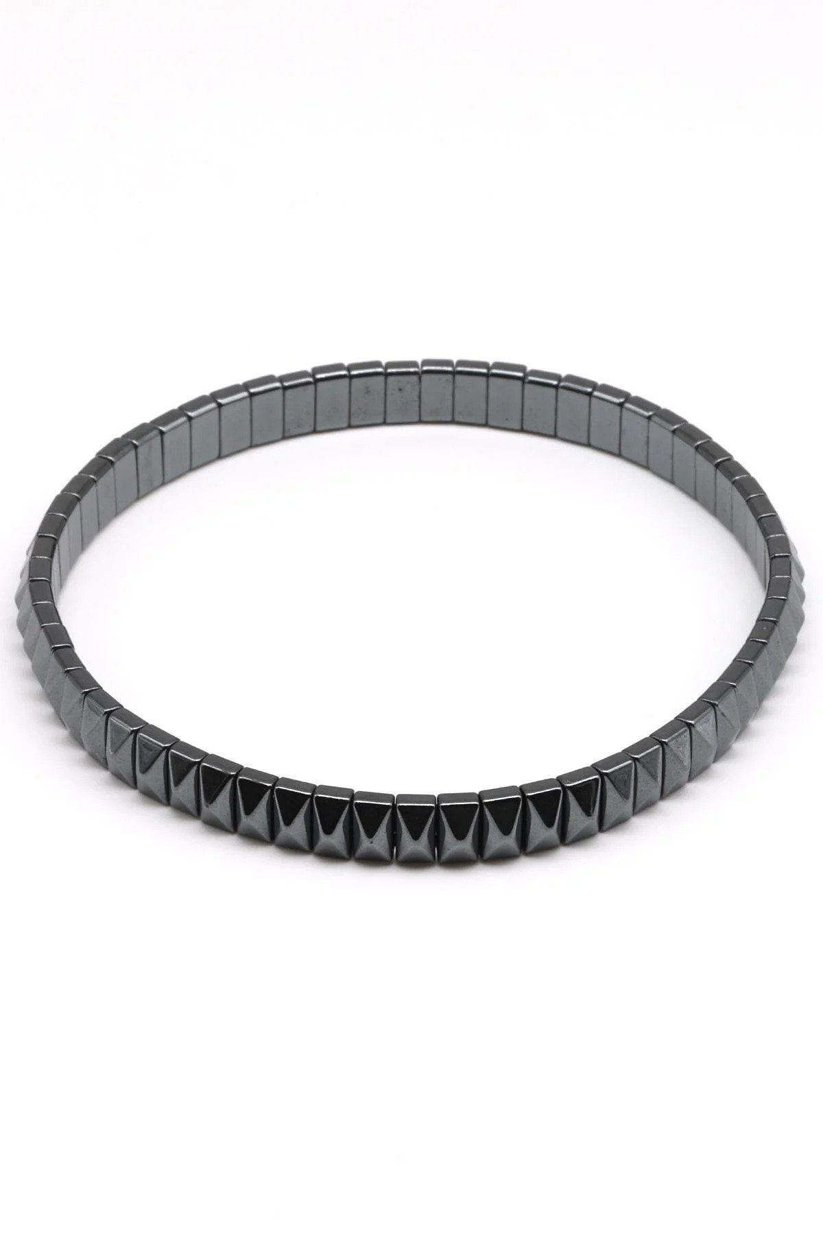 Hematite Natural Stone Bracelet Special Cut