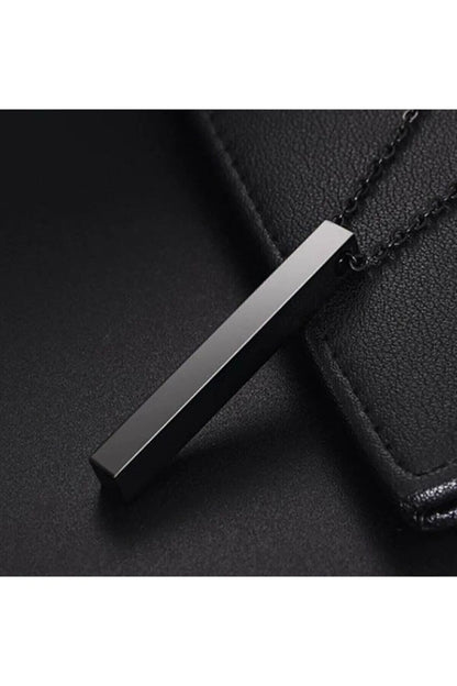 Men's Rectangular Black Necklace