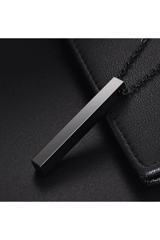Men's Rectangular Black Necklace