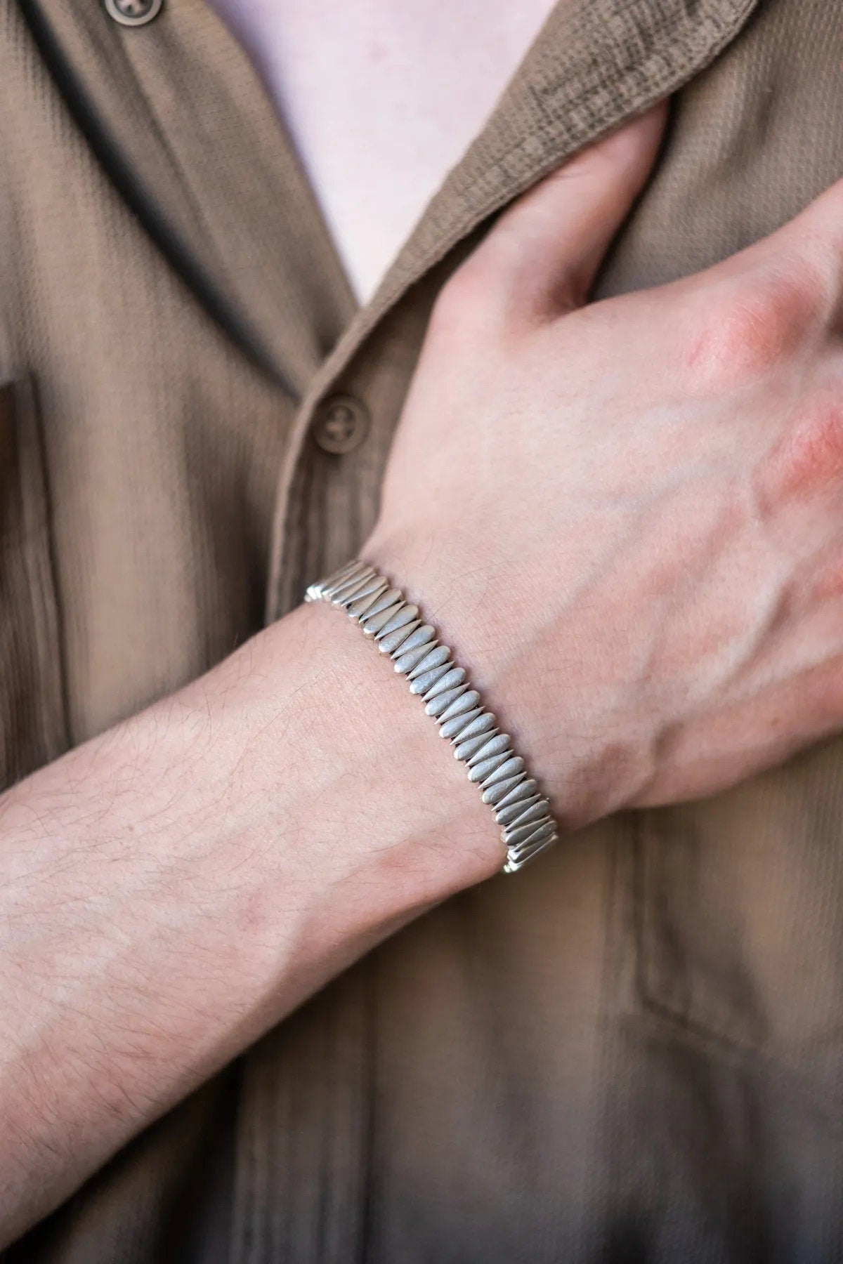 Silver-Plated Bronze Drop Bracelet