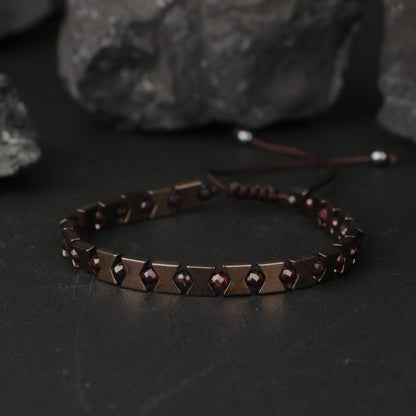 Handcrafted Bronze Natural Stone Bracelet