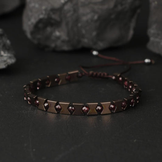 Handcrafted Bronze Natural Stone Bracelet