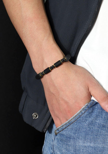 Handcrafted Lava Stone Bracelet for Stylish Men - As He Desire