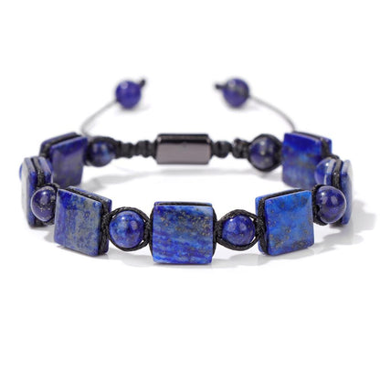 Handcrafted Lapis Natural Stone Bracelet – Adjustable  Design for Men & Women