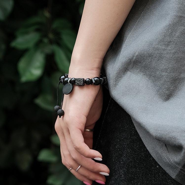 Handcrafted Lava Stone Bracelet for Stylish Men - As He Desire