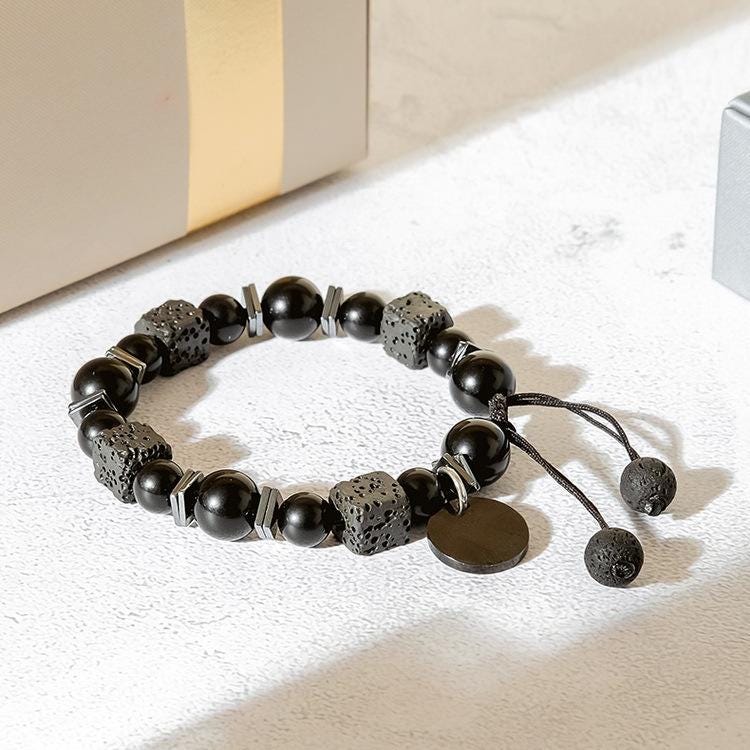 Handcrafted Lava Stone Bracelet for Stylish Men - As He Desire