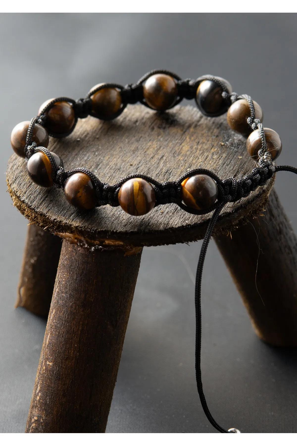 Tiger's Eye Macrame Bracelet: Handmade Adjustable Gemstone Jewelry