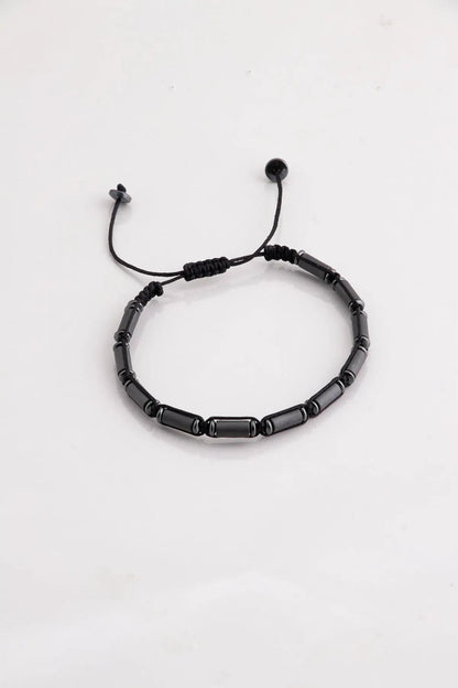 Natural Stone Macrame Drawstring Length Adjustable Bracelet Men's Bracelet