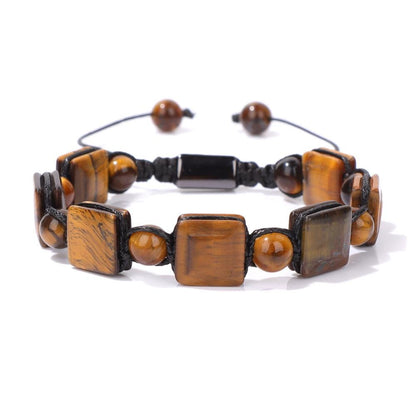 Tiger Eye Natural Stone Adjustable Handcrafted Bracelet