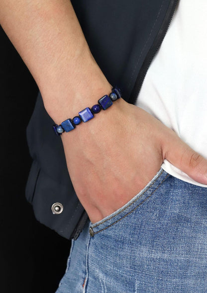Handcrafted Lapis Natural Stone Bracelet – Adjustable  Design for Men & Women
