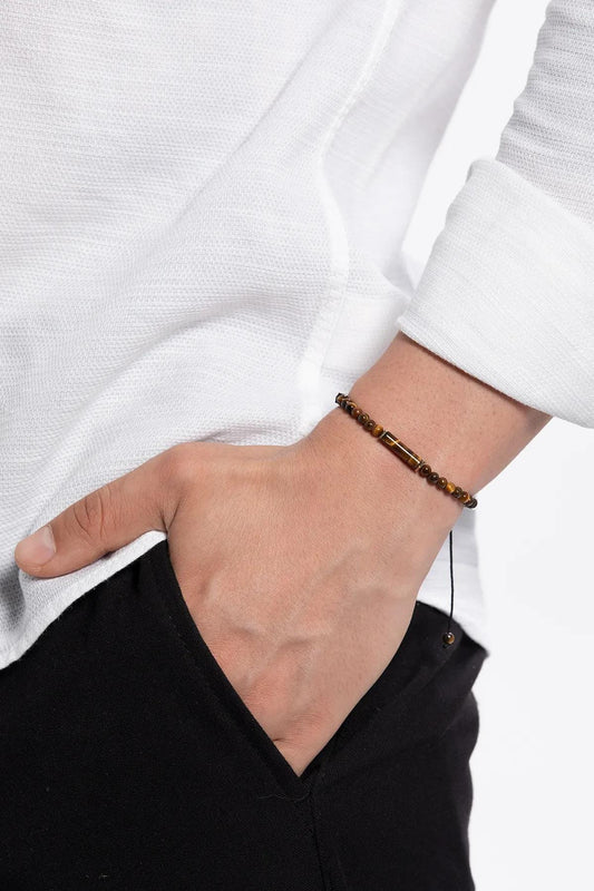 Men's Tiger's Eye Bracelet | Handmade Macrame Jewelry