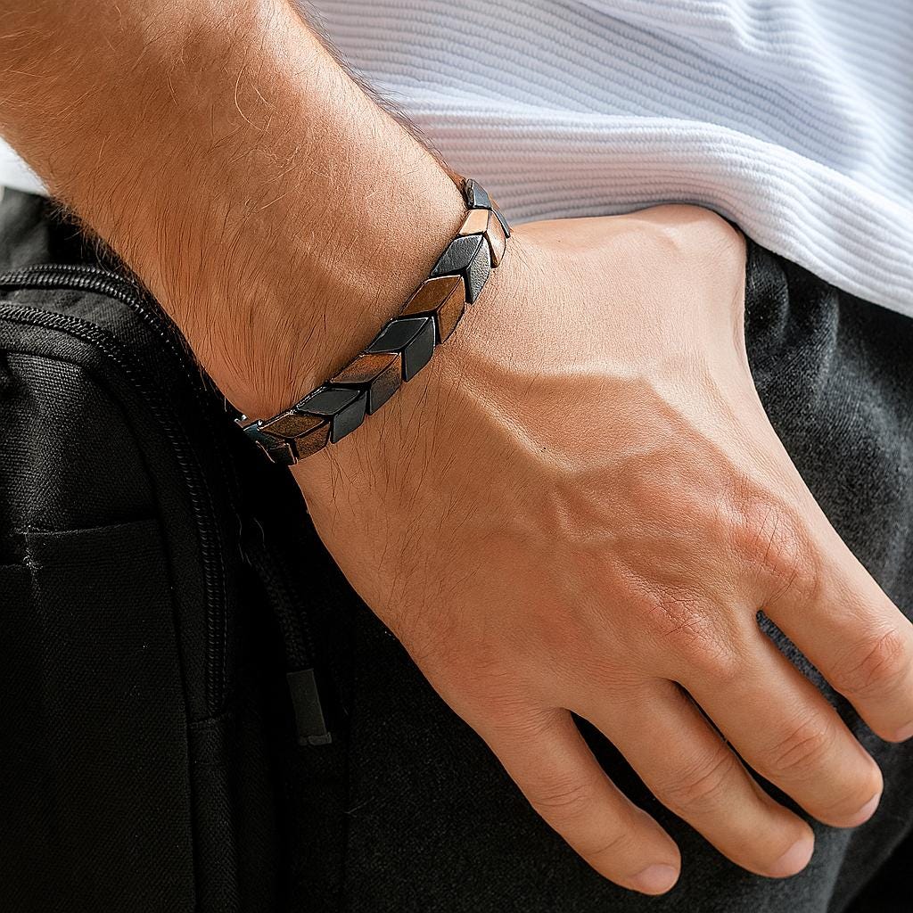 Rustic Wood Cuff for Him and Her - Handmade Kuka Bracelet
