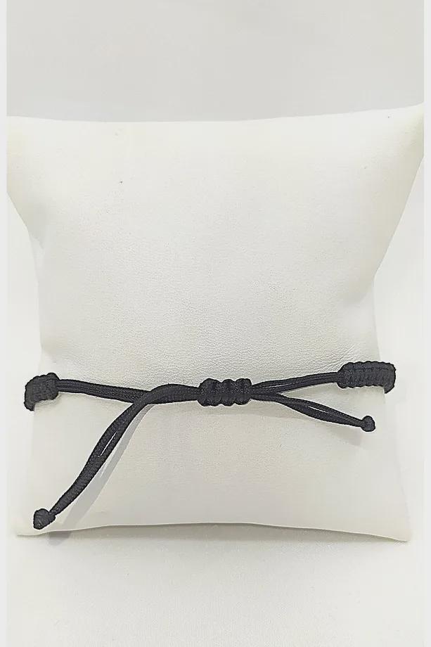 Men's Matte Hematite Bracelet: Adjustable Macrame Wristwear with Leather Pouch