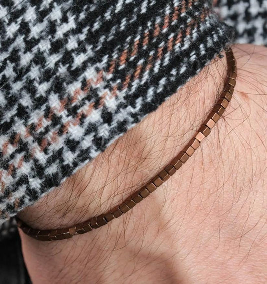 Men's Handmade Bronze Hematite Bracelet