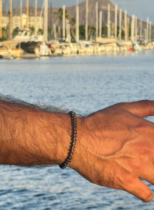 Handcrafted Bronze Hematite Stone Bracelet