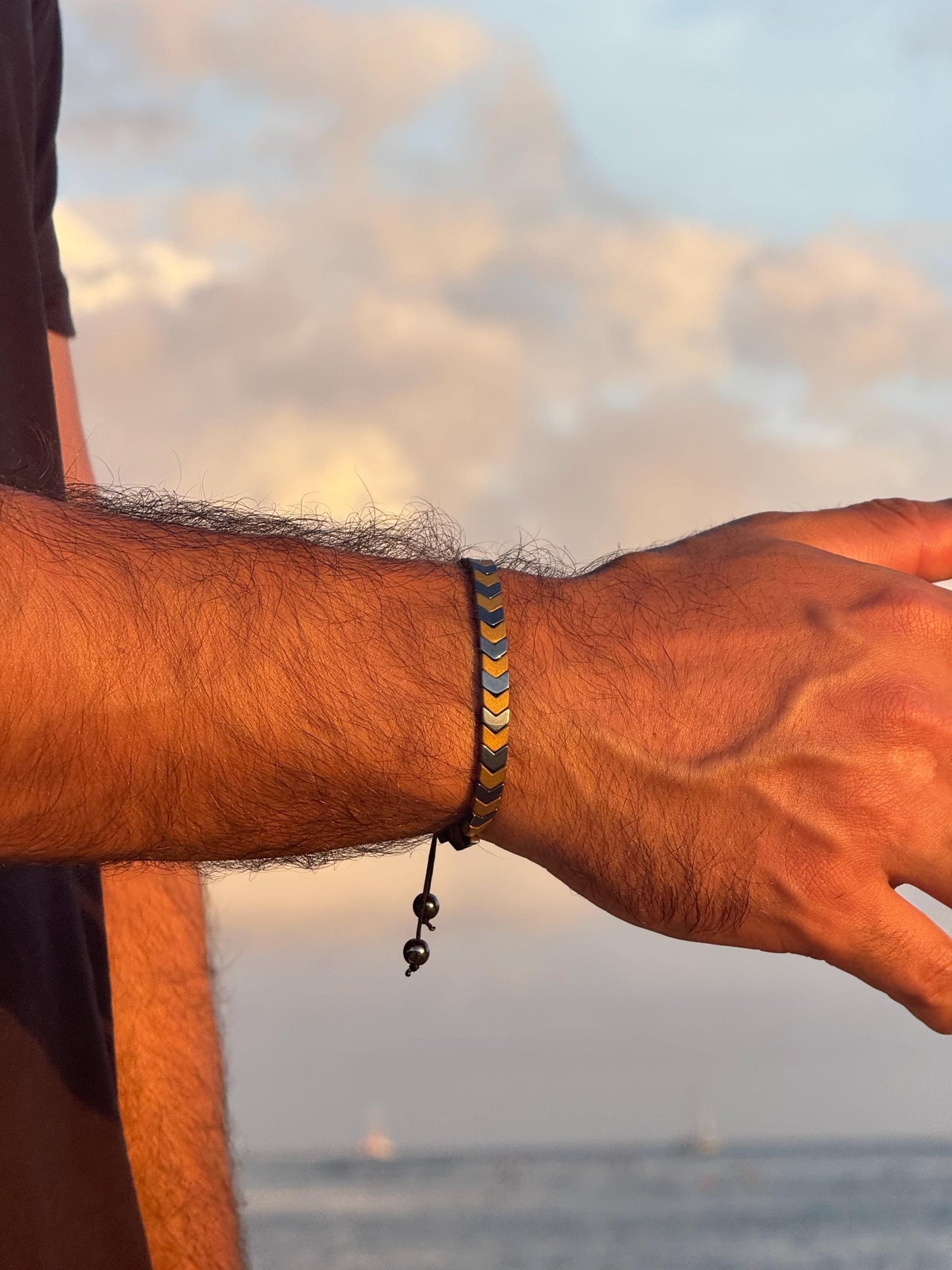 Handcrafted Bronze / Silver Natural Stone Bracelet