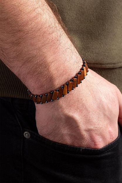 Handmade Kuka Tree Fruit & Hematite Stone Bracelet – Unisex Adjustable