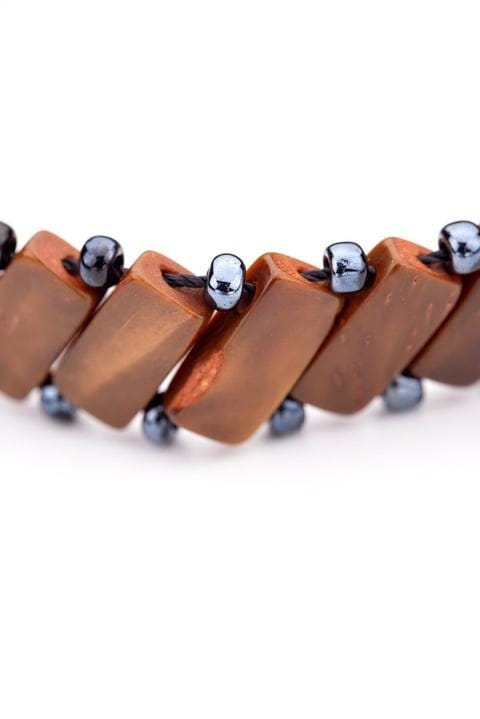 Handmade Kuka Tree Fruit & Hematite Stone Bracelet – Unisex Adjustable