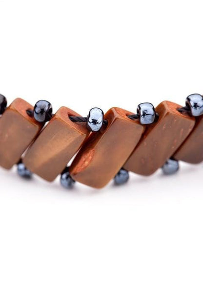 Handmade Kuka Tree Fruit & Hematite Stone Bracelet – Unisex Adjustable