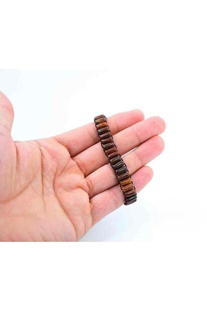 Handcrafted Kuka Wood Bead Bracelet: Rustic Cylinder Wristband