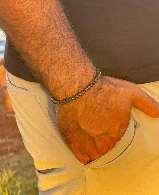 Handcrafted Bronze Hematite Stone Bracelet