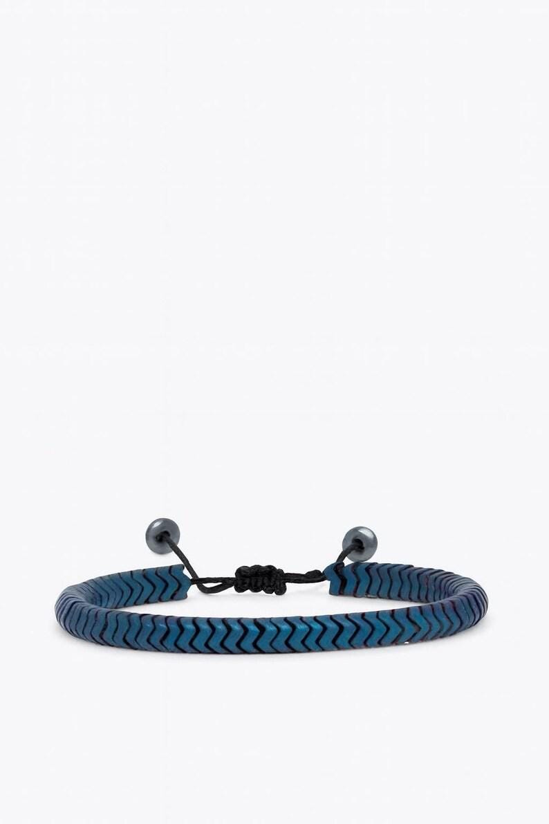 Handmade Matte Blue Hematite Bracelet - Adjustable Gemstone Jewelry