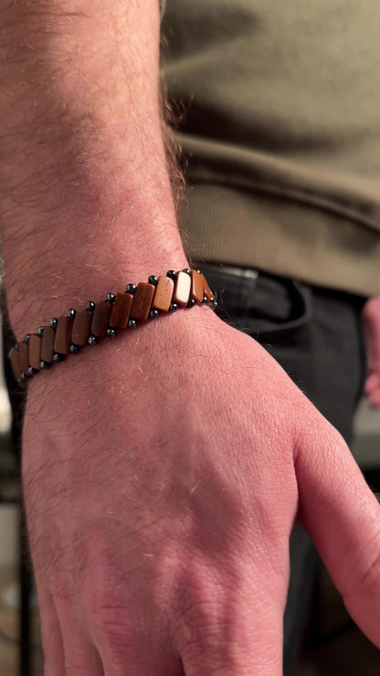 Handmade Kuka Tree Fruit & Hematite Stone Bracelet – Unisex Adjustable