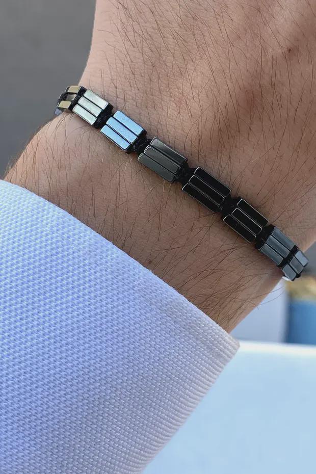 Hematite Natural Stone Bracelet Special Cut