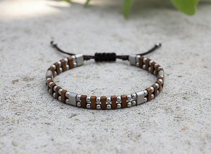 Handcrafted Bronze Natural Stone Bracelet