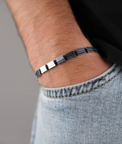 Hematite Natural Stone Bracelet Special Cut