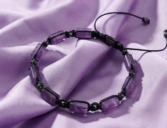 Handmade Amethyst Bracelet with Hematite